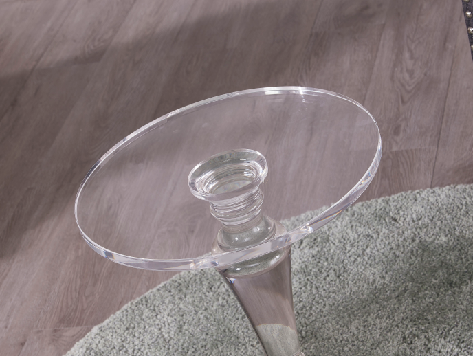 Custom transparent acrylic round side table end table